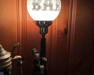 Victorian Figural Lap with "BB" Globe