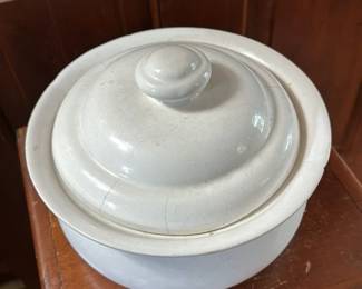 Antique Ceramic Chamber Pot with Lid