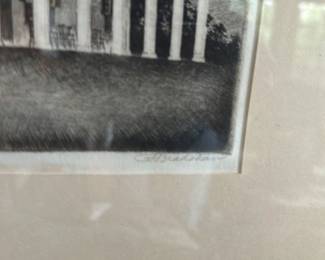 Monticello Etching by G. Bradshaw