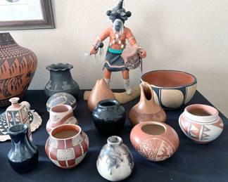 Ceramic pottery from Acoma, Laguna, Santa Ana, Santo Domingo, Taos