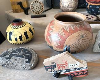 Ceramic pottery from Acoma, Laguna, Santa Ana, Santo Domingo, Taos