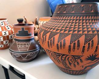 Ceramic pottery from Acoma, Laguna, Santa Ana, Santo Domingo, Taos