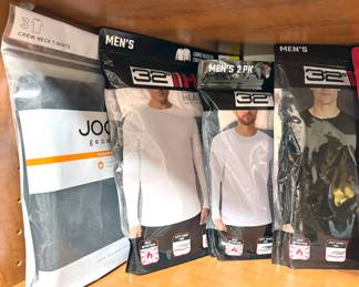 New in package long sleeve shirts, boxer briefs, thermal underwear