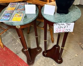 Marble Top Planter Stands