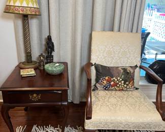 Walnut Armchair and Gordon’s Side Table with Queen Anne Legs