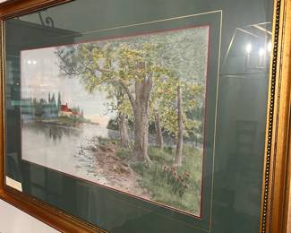 Gold Framed Etching by Julian Rix American 1850-1903