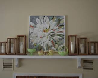 Art, Candles with Wooden holders, FENTON