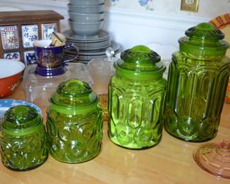 Green Moon and Stars Cannister