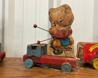 Fisher-Price Teddy Zilo w/Xylophone Pull Toy 1950's