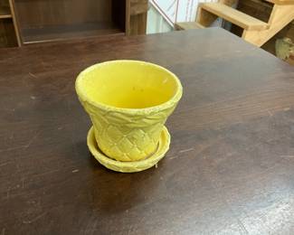 McCoy Pottery Yellow Quilted Planter