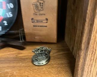 Locomotive Themed Pocket Watch w/Chain