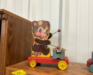 Fisher-Price Teddy Zilo Pull Toy 1940's - 1950's