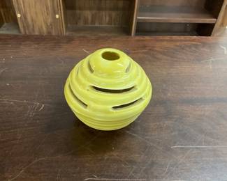 Yellow Flower Frog Planter Mid Century