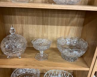 Viking Glass Footed Candy Dish Compote w/Lid - Crystal Pedestal Pressed Glass Candy Dish - Zajecar Lead Crystal Etched/Frosted Bowl