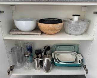 Misc Kitchen Bowls, OXO Salad Spinner, Casserole dishes, etc.