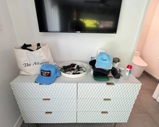1 - Audrey 6-Drawer Chest (West Elm), 1 - TCL Bedroom TV, wall mount