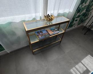 Henn & Hart Modern Console Table with Glass Top