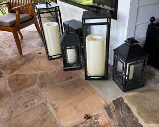 Frontgate lanterns and outdoor planters