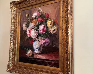 Floral acrylic on canvas still life