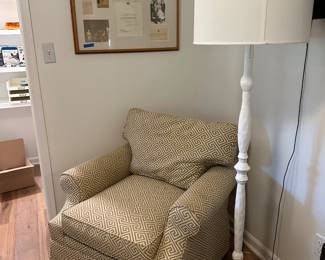 Serena & Lily floor lamp and custom swivel chair