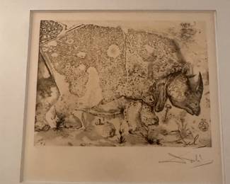 Salvador Dali “Rhinoceros” signed lithograph