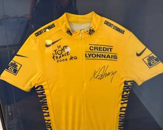 Autographed Lance Armstrong Le Tour de France cyclist jersey
