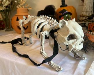 Bulldog Skelton Halloween decor
