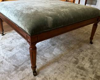 Blue velvet Square ottoman from Sea Island resort