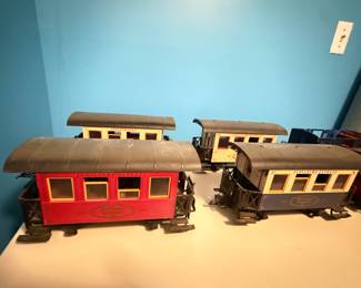 Chest Freezer, Vintage Model Train Set (Six Pieces)