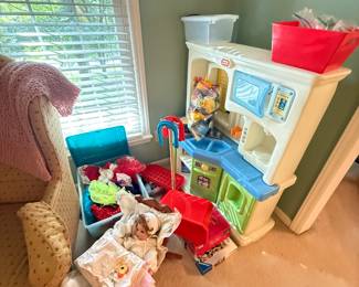Children's Playset, Vintage Wooden Rocker, Toys