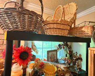 Wicker Baskets, Autumn/Fall Decor, Holiday Gnomes, Faux Flowers, Scented Candles