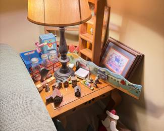 Small Town Diorama Set Pieces, Wall Decor, Vintage Lamp