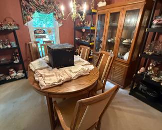 Glassware, Dishwater, Table Linens, Christmas Ceramics, Dining Room Table & Chairs