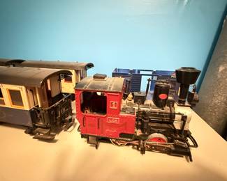 Chest Freezer, Vintage Model Train Set (Six Pieces)