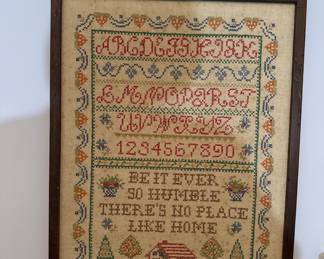 Vintage framed sampler