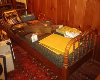 antique hired hand's bed (items on top of the bed are not for sale)