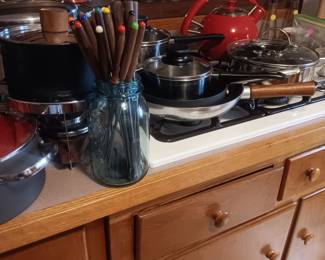 Pots and pans and fondue set