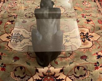 PANTHER COFFEE TABLE AND ORIENTAL CARPET