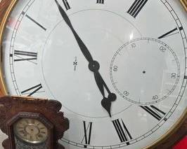 2406  Large Wall Clock  Wooden Mantel Clock 