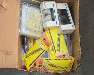 2400  Small Box of N Scale Trains, Tracks  Accessories 