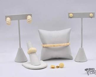 1006  Bone Carved Jewelry with 14k Gold Accents 
