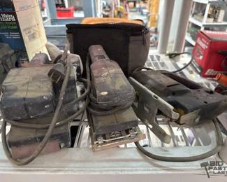 2218  Router, Jig Saw, Finishing Sander and Belt Sander 