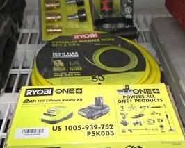 2072  Ryobi 18v Lithium Starter Kit, Hose Fitting Kit  More 