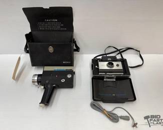 1840  Keystone Super 8 Movie Camera and Polaroid Land Camera w... 