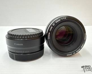 1812  Canon Lens EF 50mm 11.4 and Mount Adapter EFEOS R 