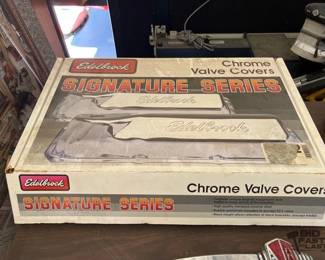 655  New in Box Edelbrock Chrome Valve Covers 