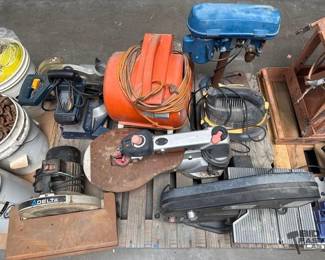 2602  Miter Saw, Air Mover, Drill Press, Shop Vac, Bandsaw, Scroll Sa... 