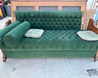 6302  Antique Folding Pool Table Couch 