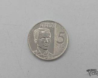 1716  Phillipine 5 Piso Coin 