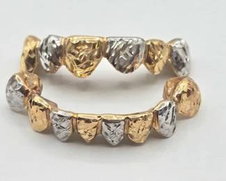 700  14k Gold Two Toned Grillz, 10.7g 
